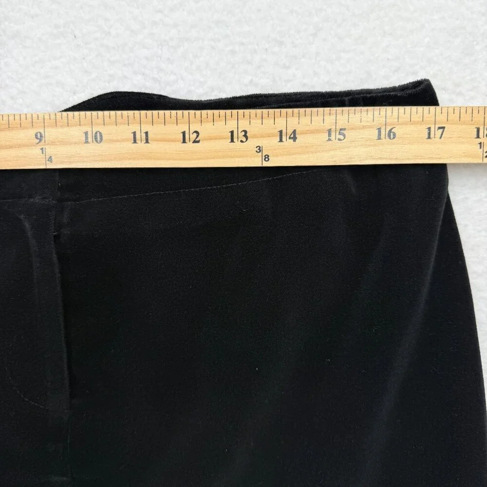 Context Black Velvet Skirt Knee Length Stretch‎ Goth Holiday Size 12